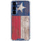 Texas Flag Dark Wood Galaxy S25 Clear Case